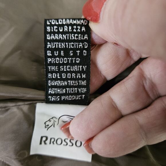 R Rosso Black & Gold Leather Suede Veneto Brown Tan Men's L Jacket Made in Italy - Picture 15 of 16